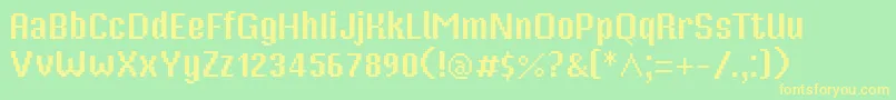 Mp16reg Font – Yellow Fonts on Green Background