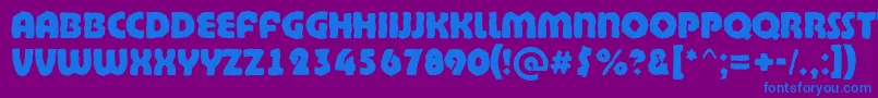 フォントBighaustitulbrkExtrabold – 紫色の背景に青い文字