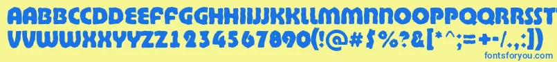 BighaustitulbrkExtrabold Font – Blue Fonts on Yellow Background