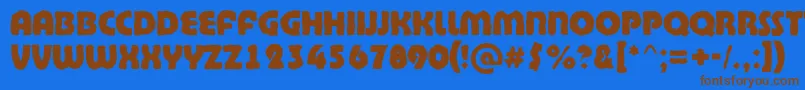 BighaustitulbrkExtrabold Font – Brown Fonts on Blue Background