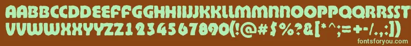 BighaustitulbrkExtrabold Font – Green Fonts on Brown Background