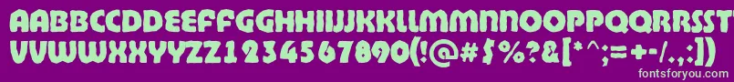 フォントBighaustitulbrkExtrabold – 紫の背景に緑のフォント