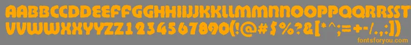 BighaustitulbrkExtrabold-Schriftart – Orangefarbene Schriften auf grauem Hintergrund