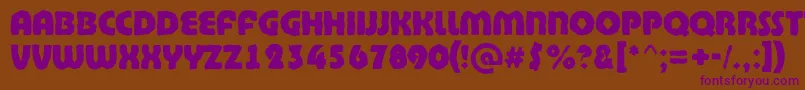 Czcionka BighaustitulbrkExtrabold – fioletowe czcionki na brązowym tle