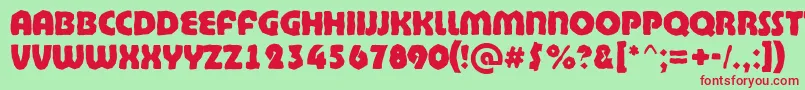 BighaustitulbrkExtrabold Font – Red Fonts on Green Background