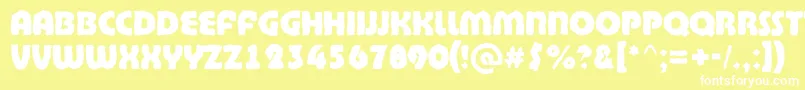 Czcionka BighaustitulbrkExtrabold – białe czcionki na żółtym tle