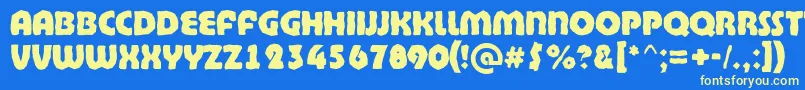 フォントBighaustitulbrkExtrabold – 黄色の文字、青い背景