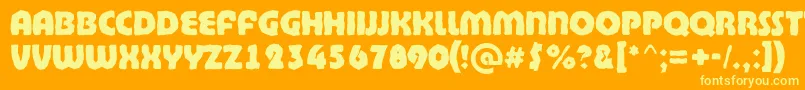 BighaustitulbrkExtrabold-fontti – keltaiset fontit oranssilla taustalla