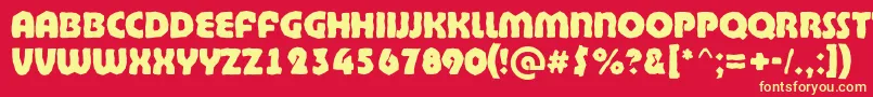 フォントBighaustitulbrkExtrabold – 黄色の文字、赤い背景