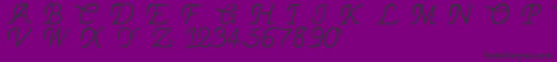Thinrope-Schriftart – Schwarze Schriften auf violettem Hintergrund