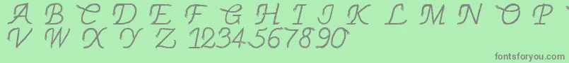 フォントThinrope – 緑の背景に灰色の文字