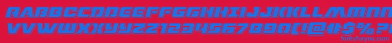 Dronetrackerpunchital Font – Blue Fonts on Red Background