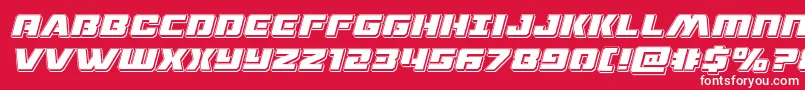 Dronetrackerpunchital Font – White Fonts on Red Background