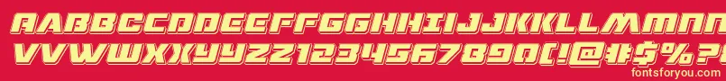 Dronetrackerpunchital Font – Yellow Fonts on Red Background