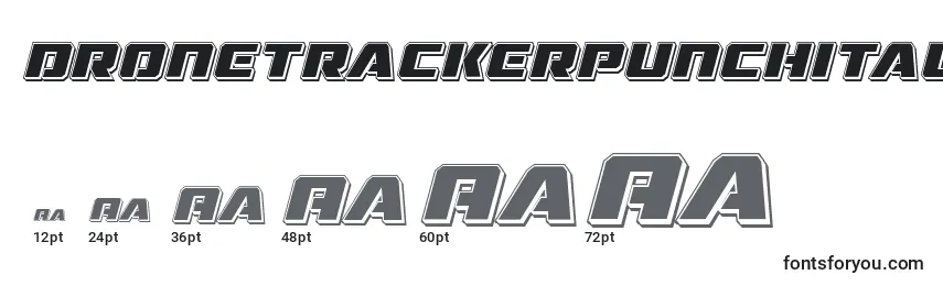 Размеры шрифта Dronetrackerpunchital