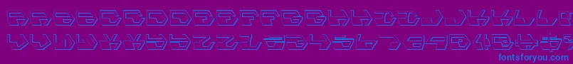 フォントDeranians – 紫色の背景に青い文字