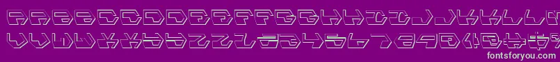 Deranians-fontti – vihreät fontit violetilla taustalla