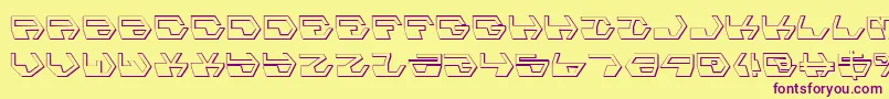 Deranians-fontti – violetit fontit keltaisella taustalla