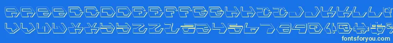 Deranians-fontti – keltaiset fontit sinisellä taustalla