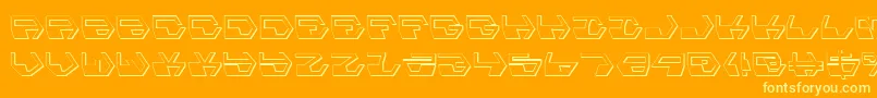 フォントDeranians – オレンジの背景に黄色の文字