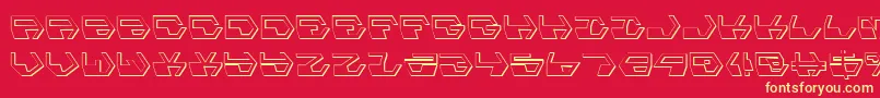 Deranians-fontti – keltaiset fontit punaisella taustalla