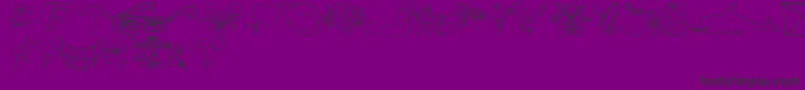 ScreenScrawlsJl-Schriftart – Schwarze Schriften auf violettem Hintergrund