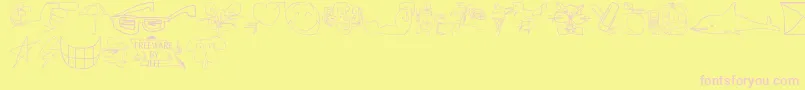ScreenScrawlsJl Font – Pink Fonts on Yellow Background