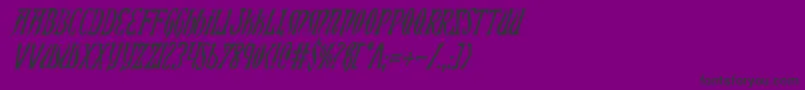 フォントXiphosci – 紫の背景に黒い文字