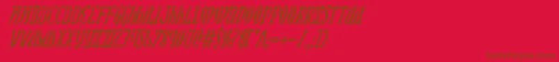 Xiphosci Font – Brown Fonts on Red Background