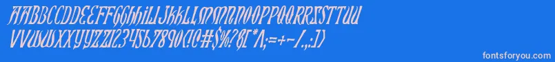 Xiphosci Font – Pink Fonts on Blue Background
