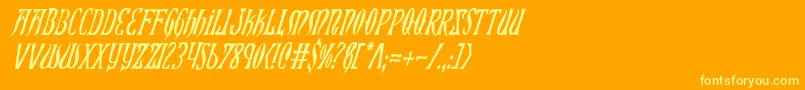 Xiphosci Font – Yellow Fonts on Orange Background