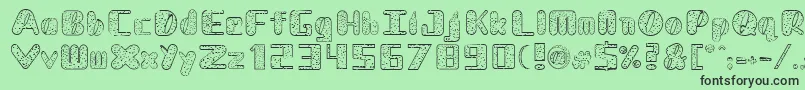 NadcDalmatian-Schriftart – Schwarze Schriften auf grünem Hintergrund