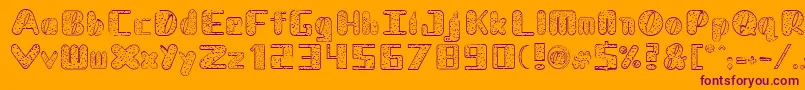 NadcDalmatian Font – Purple Fonts on Orange Background