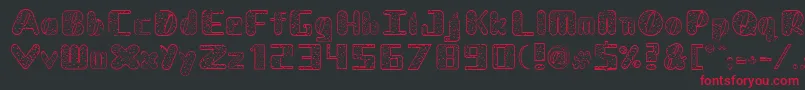 NadcDalmatian-Schriftart – Rote Schriften auf schwarzem Hintergrund