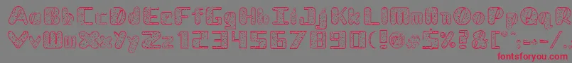 NadcDalmatian Font – Red Fonts on Gray Background