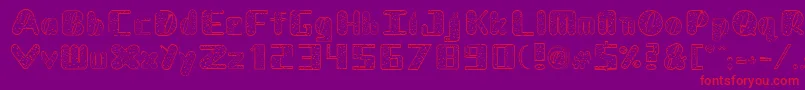 NadcDalmatian-Schriftart – Rote Schriften auf violettem Hintergrund