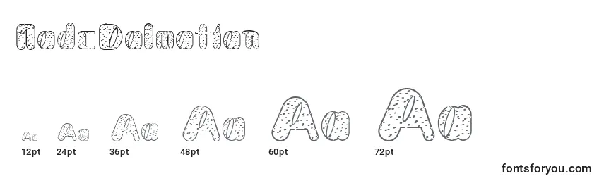 NadcDalmatian Font Sizes
