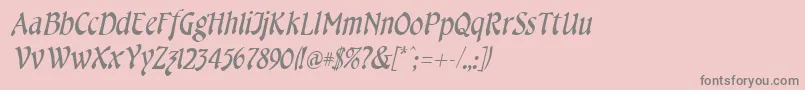 Fonte CheshireItalic – fontes cinzas em um fundo rosa