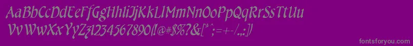 CheshireItalic-Schriftart – Graue Schriften auf violettem Hintergrund