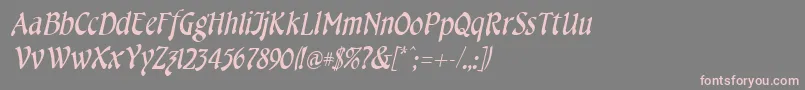 CheshireItalic-fontti – vaaleanpunaiset fontit harmaalla taustalla