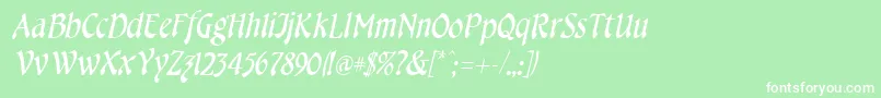 Fonte CheshireItalic – fontes brancas em um fundo verde