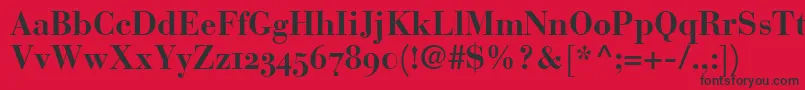 BauerBodoniBoldOldstyleFigures Font – Black Fonts on Red Background