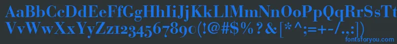 BauerBodoniBoldOldstyleFigures Font – Blue Fonts on Black Background