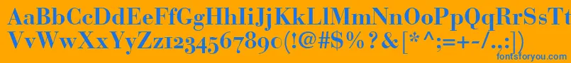 BauerBodoniBoldOldstyleFigures Font – Blue Fonts on Orange Background