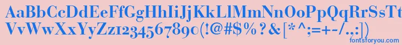 BauerBodoniBoldOldstyleFigures Font – Blue Fonts on Pink Background