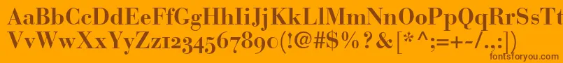 BauerBodoniBoldOldstyleFigures Font – Brown Fonts on Orange Background