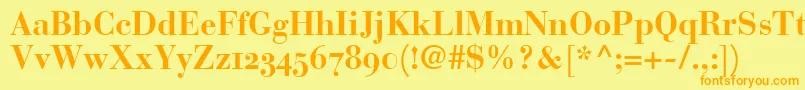 BauerBodoniBoldOldstyleFigures Font – Orange Fonts on Yellow Background