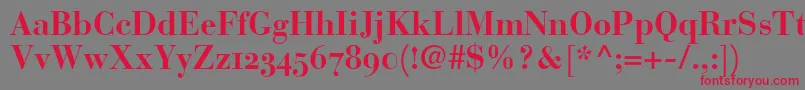 BauerBodoniBoldOldstyleFigures Font – Red Fonts on Gray Background