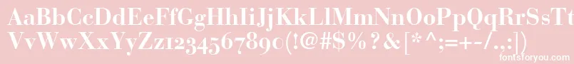 BauerBodoniBoldOldstyleFigures Font – White Fonts on Pink Background