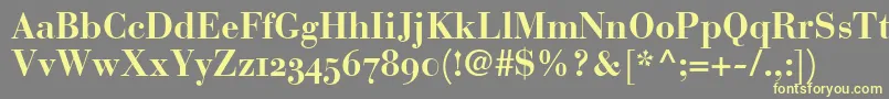 BauerBodoniBoldOldstyleFigures Font – Yellow Fonts on Gray Background